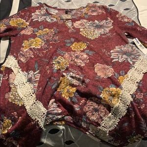 Maroon long sleeve top